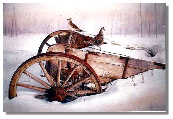 grouse on wagon