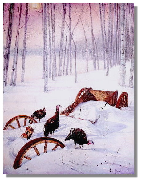 Turkeys on a Wagon