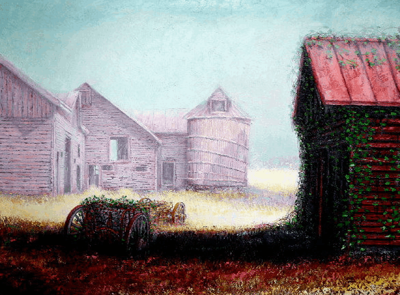 Barn in the Mist